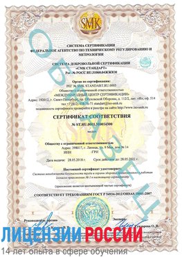 Образец сертификата соответствия Вилючинск Сертификат OHSAS 18001